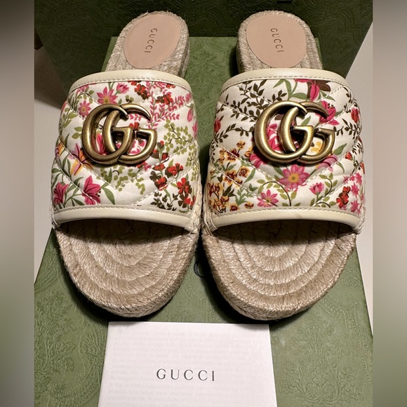 ❌SOLD ELSEWHERE❌BNIB Gucci Pilar Floral Espadrilles Sandals SZ: 38 & 38.5 - Picture 3 of 8